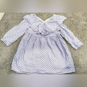 Zara Girl's Ruffle Dotted Long Sleeve Dress
